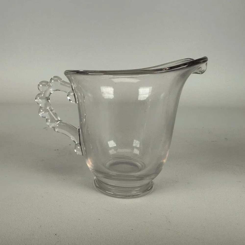 Vintage Imperial Candlewick Clear Glass Creamer Sugar Set with Tray 3 Piece
